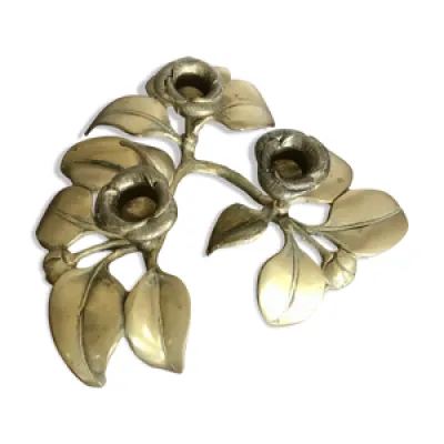 bougeoir fleurs  en bronze