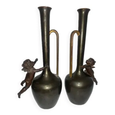 Paire de vases pichet - bronze