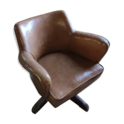 fauteuil anglais skai - marron