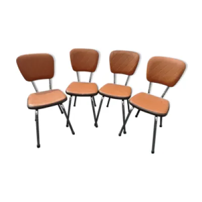 4 chaises en vinyle marron