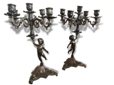 Lot de 2 chandeliers - bronze