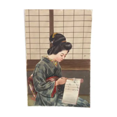 Tableau peinture ancienne - japonaise