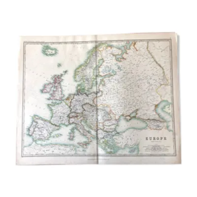 Carte ancienne de l'Europe - fin xixe