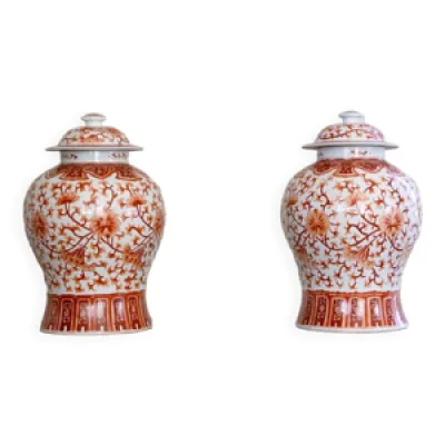 2 vases chinois en porcelaine - blanc