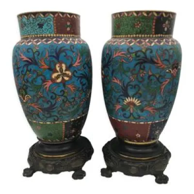 Paire d’anciens vases - floral