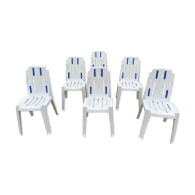 6 chaises jardin - pierre