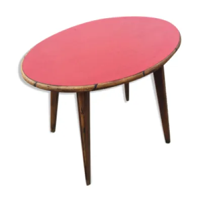 Table en bois et rotin - peint