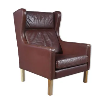 fauteuil en cuir brun - 1970