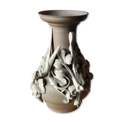 vase barbotine décor - nouveau art