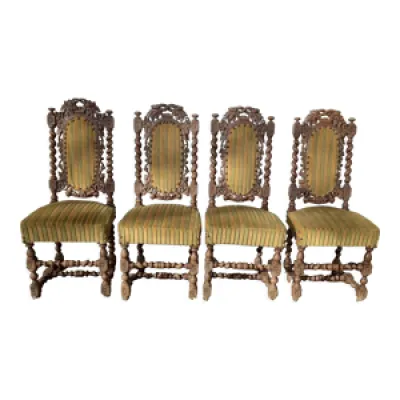 4 chaises style Louis - xiii