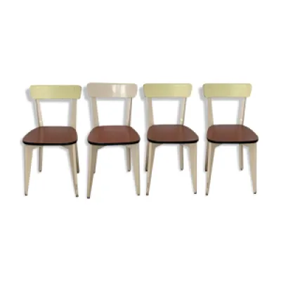 4 chaises bois et formica