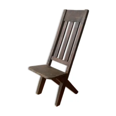 Chaise naïve en bois - 1950s