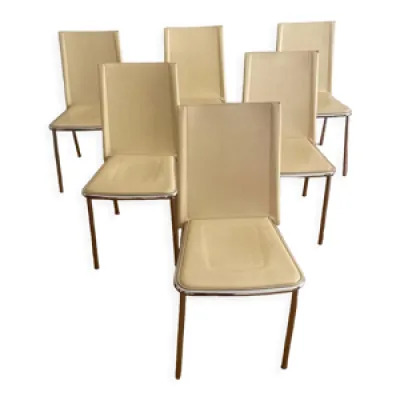 6 chaises en cuir de
