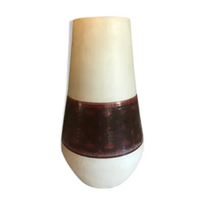 Vase en céramique blanc - rouge