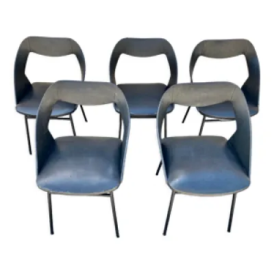 ensemble de 5 chaises - 1950