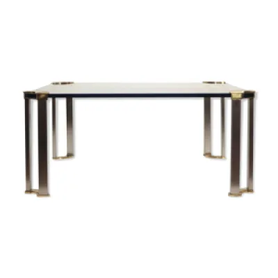 Table basse en bronze - verre 1970s
