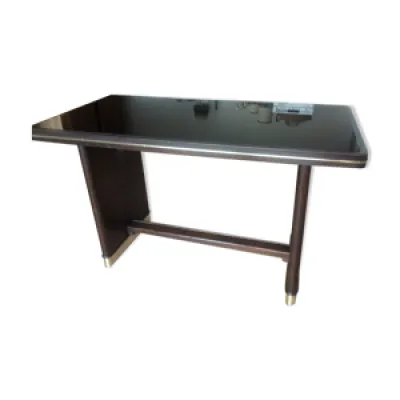 table basse avec plateau - noir verre