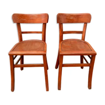 Paire de chaises bistrot - 1950 bois