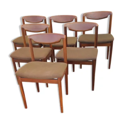 Serie de 6 chaises en - 1960 teck