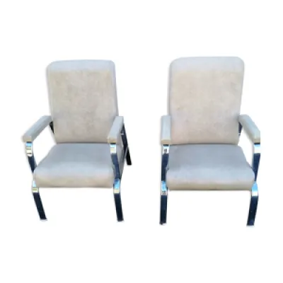 fauteuils années 70 - chrome skai