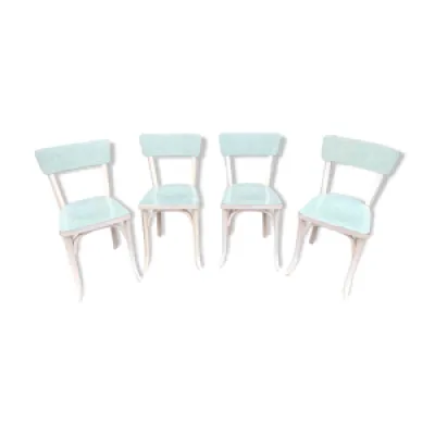 4 chaises baumann bois - 1960 formica