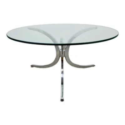 Table basse ronde chrome