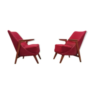 Paire de fauteuils drevopodnik - 1960