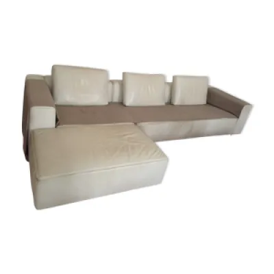 Canapé d’angle en - blanc cuir
