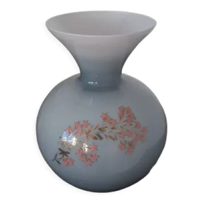 Vase rond en opaline - bleu gris