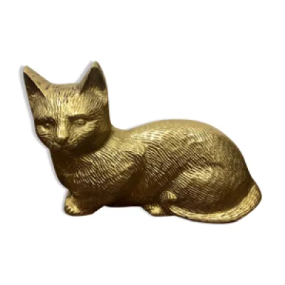 Statue chat en laiton