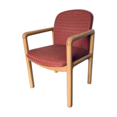 fauteuil rose poudré - bois clair