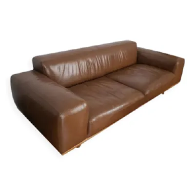Canapé 3 places en cuir - marron