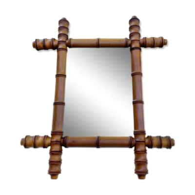 Miroir ancien au mercure - bambou bois