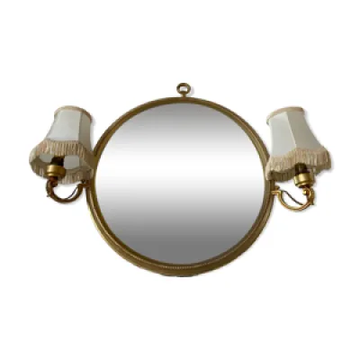 miroir doré rond avec - appliques