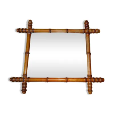 miroir au cadre en bois - bambou