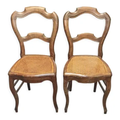 2 chaises cannée Louis - philippe