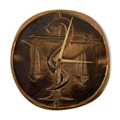 horloge en bronze caducée - 1970
