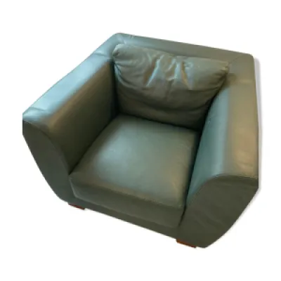 fauteuil Crozatier cuir vert