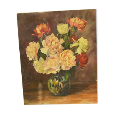 Peinture vase aux fleurs