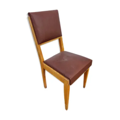 Chaise de 1940-50 skaï - marron