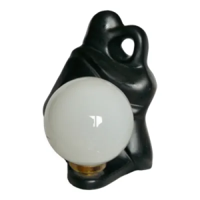 lampe céramique noir - 1970 design