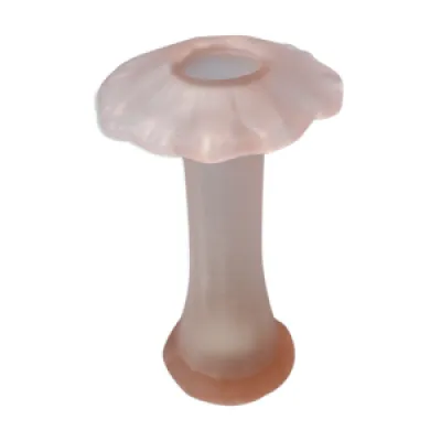Vase forme champignon - rose verre