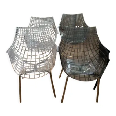 4 chaises Meridiana plastique - transparent