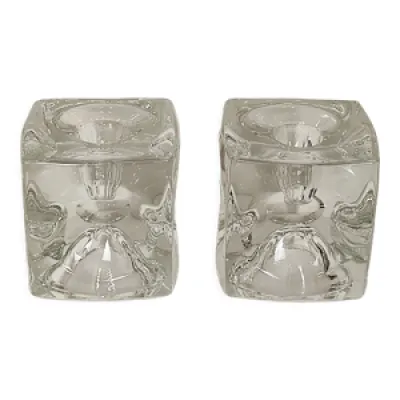 Bougeoirs cristal ice - cube