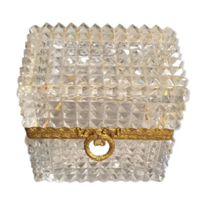 Boîte à bijoux en cristal - laiton