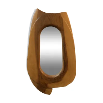 Miroir ovale sculpté - 1960 bois