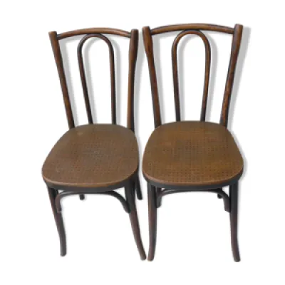 Paire de chaises bistrot - anciennes bois