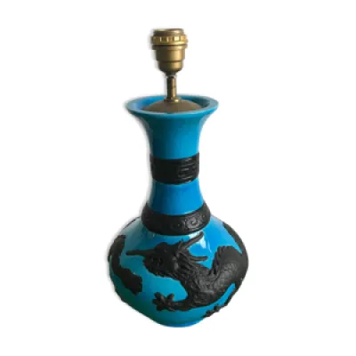Lampe aux dragons céramique - turquoise