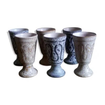 Six mazagrans en céramique - austruy vallauris
