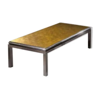 Table basse verre dorée - maison jansen